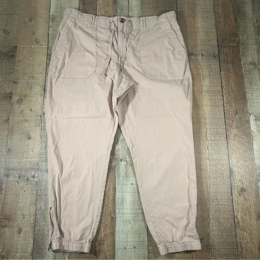 Sonoma XXL Light Peach Jogger Pants Athleisure Casual Elastic Waist Zipper Ankle